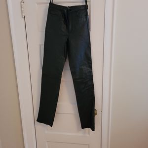 Black leather Bruno Giovanni jeans.